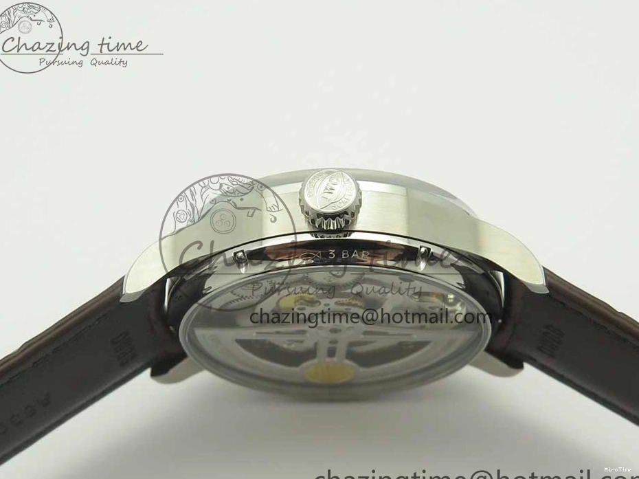 MIROTIME 0701 Lightweight Portuguese Tourbillon IW504602 SS ZF Best Edition Gray Dial on Brown Leather Strap 7177